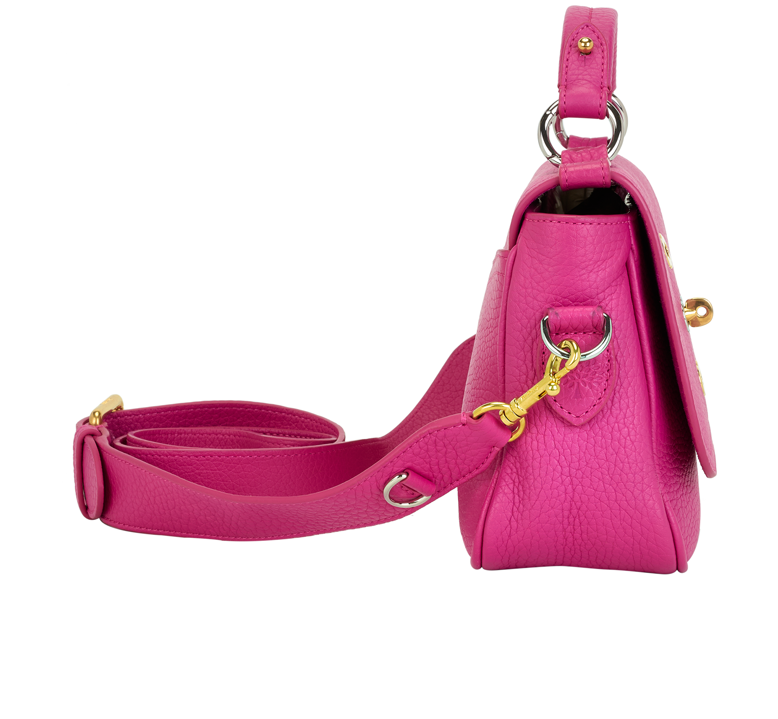 Small Bryn Satchel, &pound;310, Handbags, Pink, Leather, Side view